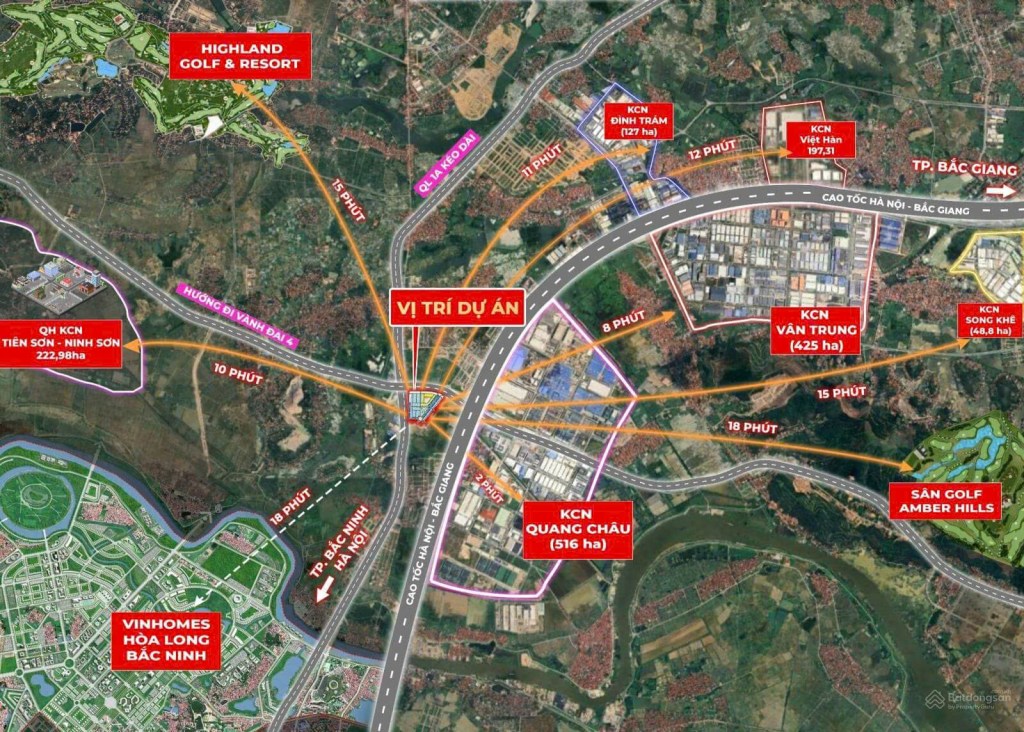 Vị trí Khang Phát Century cạnh KCN Quang Châu